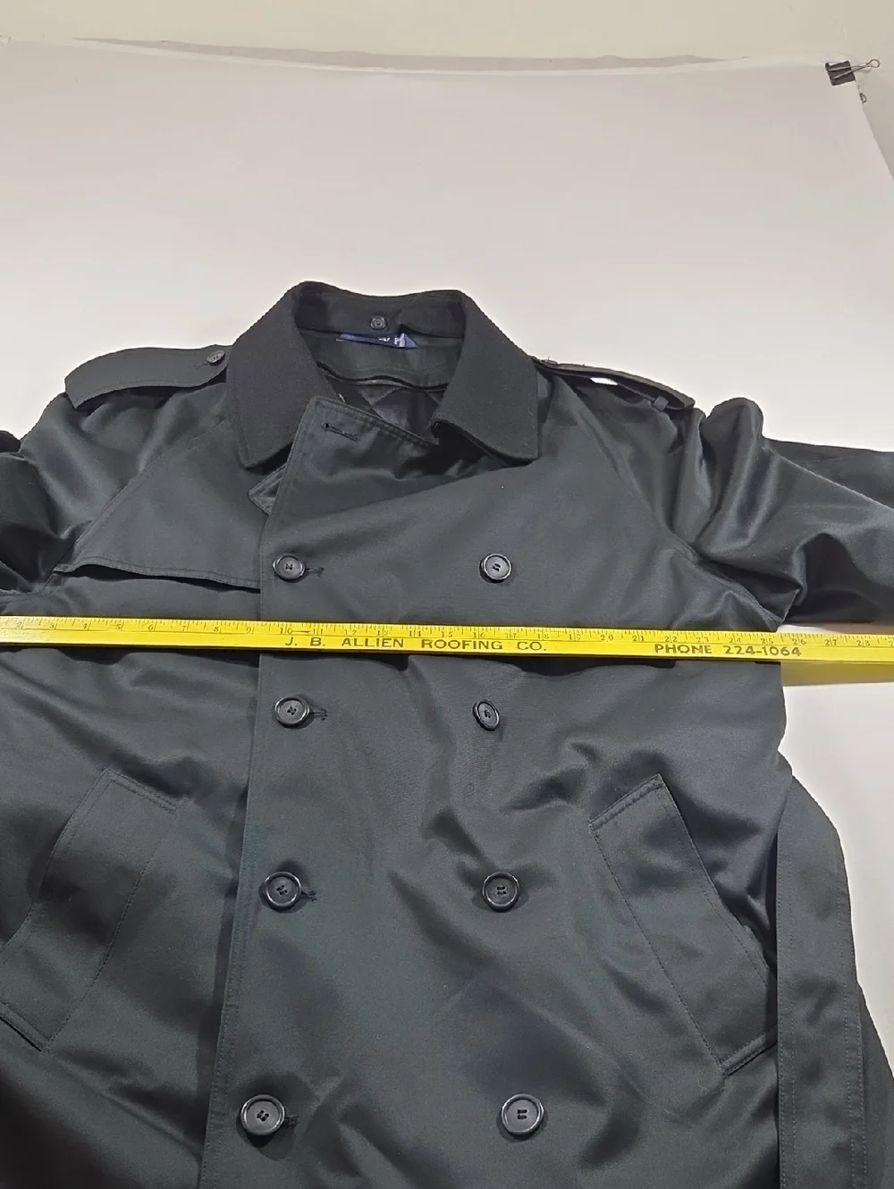 Ralph Ralph Lauren Black Wool Blend  Double-Breasted Trench Coat Jacket - Picture 8 of 16